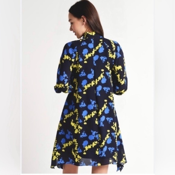 Tanya Taylor Dress Dot and Cami Print Romia Mini in Blue Green - Picture 3 of 7